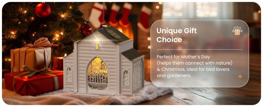 🎁 Mother’s Day 60% OFF-✝️Church-Shaped Metal Solar Bird Feeder(✨Same as in the video)