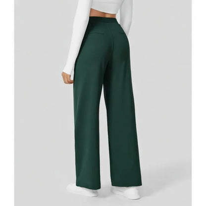 Women's Flattering High Waist Work Pants – Stretchy Straight Leg Trousers, Perfect from Office to Weekend