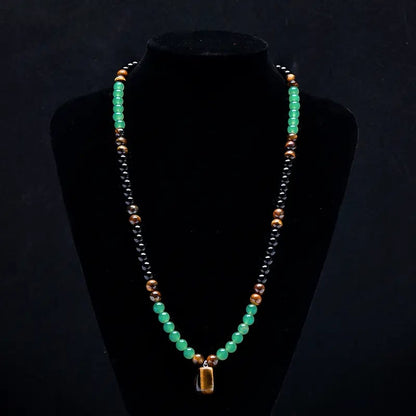 ✨Crystal Fortune Pendant Necklace | GreenAventurine & Tiger Eye Pendant