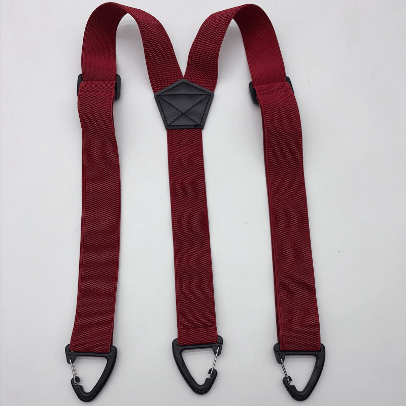 Men's 1.5 Inch X-Back Elastic Suspenders – Adjustable Heavy Duty Carabiner Hook Clips with Leather Cross Pad, Work, Business & Casual Style
