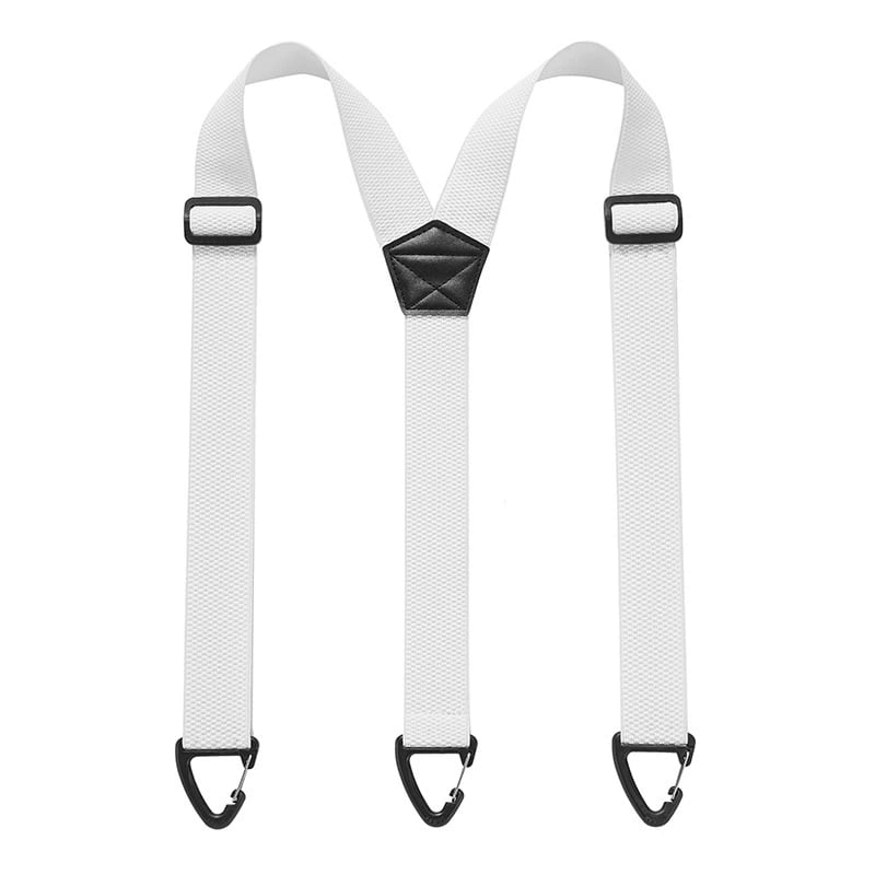 Men's 1.5 Inch X-Back Elastic Suspenders – Adjustable Heavy Duty Carabiner Hook Clips with Leather Cross Pad, Work, Business & Casual Style