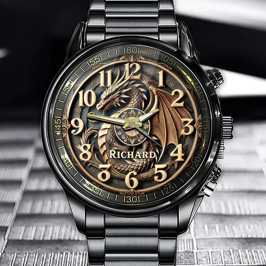 Custom Fantasy Dragon Watch - Add Your Name to the Myth
