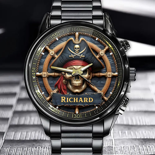 Personalized Pirate Captain Watch - Nautical Themed Designed for Adventurers and Ocean Lovers