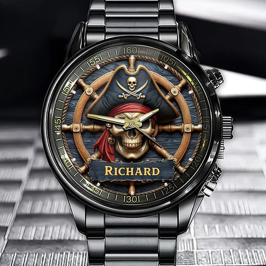 Personalized Pirate Captain Watch - Nautical Themed Designed for Adventurers and Ocean Lovers