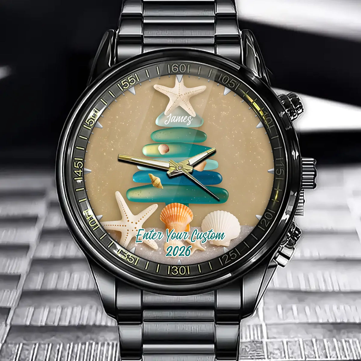 Custom Name Sea Glass Family Tree Watch - Christmas Gift, Family Holiday Gift