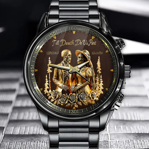 Till Death Do Us Part - Personalized Skeleton Bride Watch, Wedding Gift, Couple Gift, Anniversary Gift