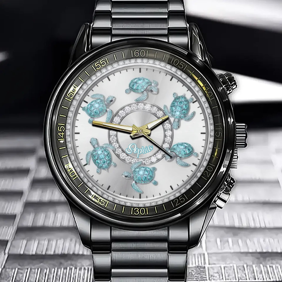 Personalized Luxury Diamond Women’s Watch – Choose Your Colors & Add Your Name