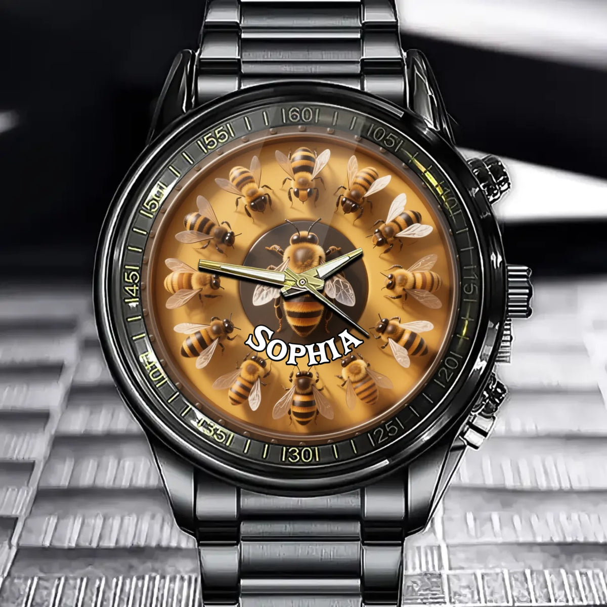 Personalized Honeybee Watch with Custom Name