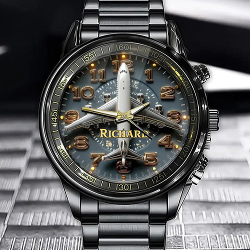 Personalized Aviation Inspired Watch - Custom Aircraft Design