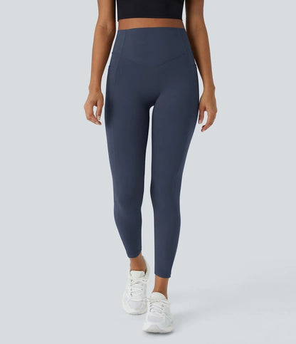 High Waisted Butt Lifting Tummy Control Side Pocket Shaping Training Leggings(2 Pack)