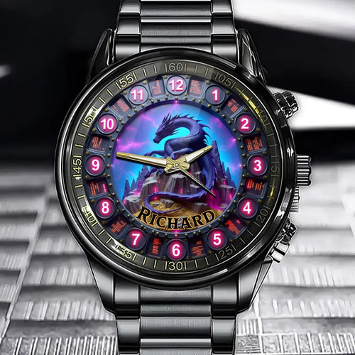 Personalized Dragon-Themed Watch - Custom Design, Eye-Catching Fantasy Timepiece