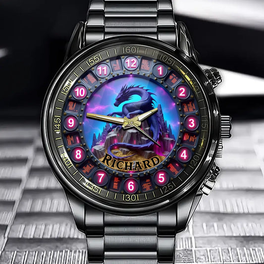 Personalized Dragon-Themed Watch - Custom Design, Eye-Catching Fantasy Timepiece