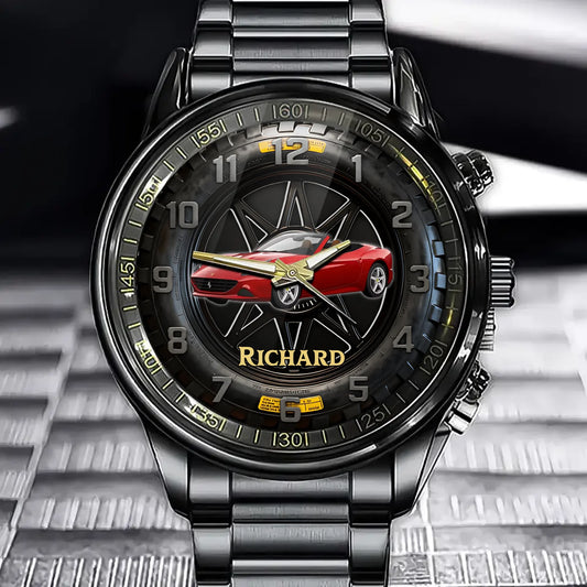 Personalized Photo Car Watch - Custom Car Tire Themed Watch