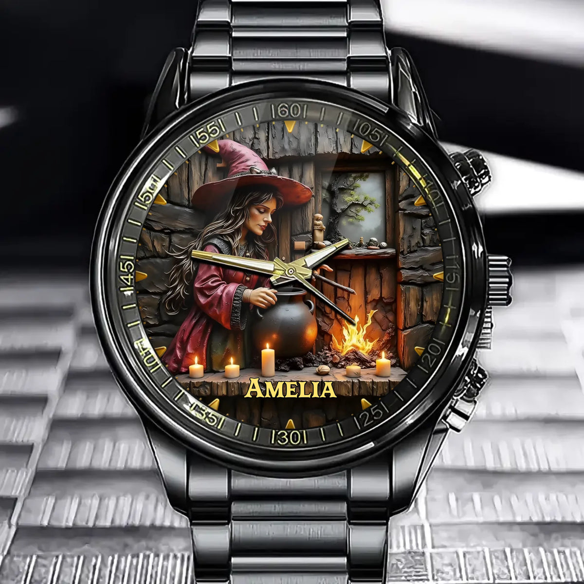 Personalized Mystical Witchy Watch - A Cauldron of Magic with Your Name