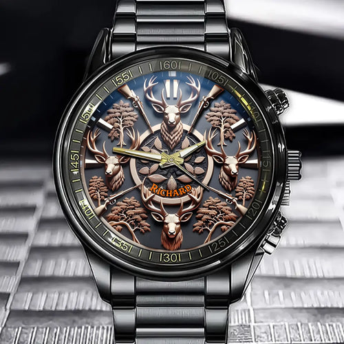 Personalized Hunting Deer Head Watch - Designed For Hunting Enthusiasts
