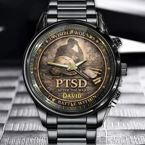 Personalized Ptsd Invisible Wounds Veteran Watch - "The Battle Within" Tribute