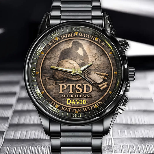 Personalized Ptsd Invisible Wounds Veteran Watch - "The Battle Within" Tribute