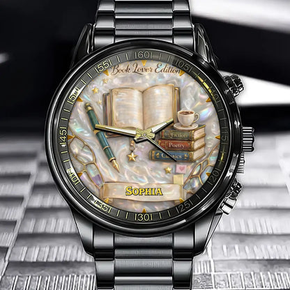 Personalized Watch For Literature Lovers - With A Warm Reading Theme