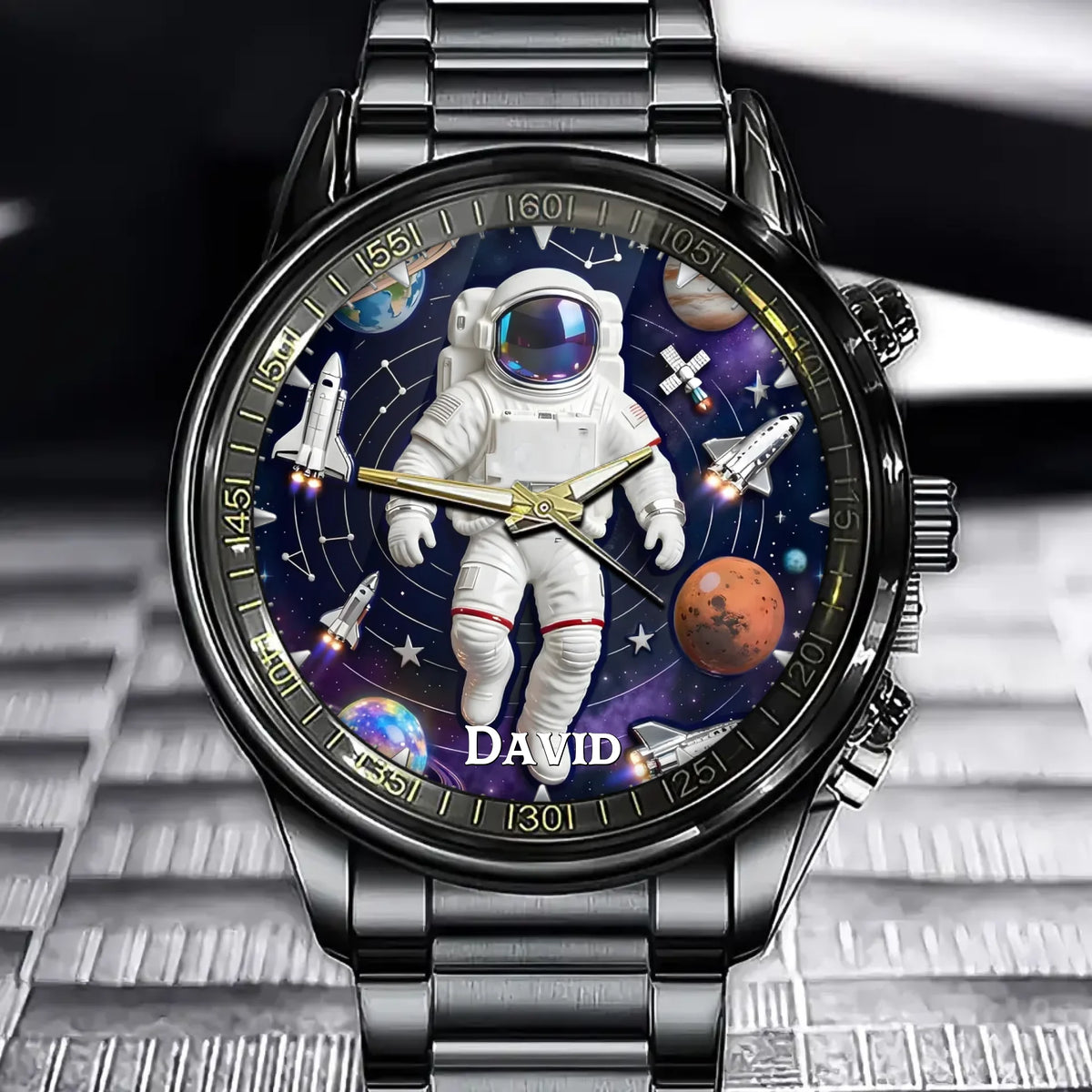 Personalized Space Explorer Watch - Astronaut-Themed, Customizable With Your Name