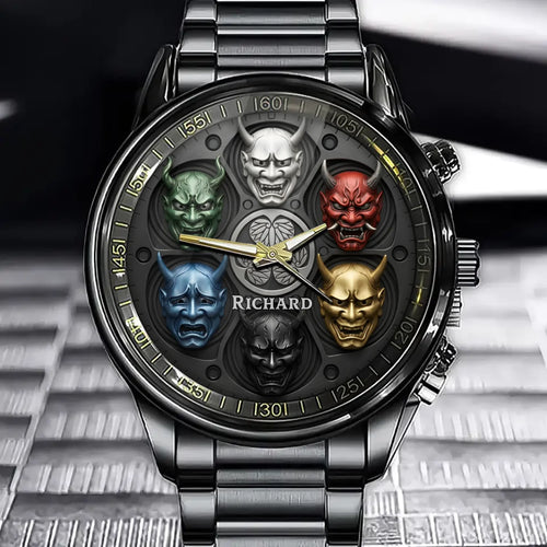 Personalized Oni Mask Watch – Custom Name, Multi-Color Mask Collector