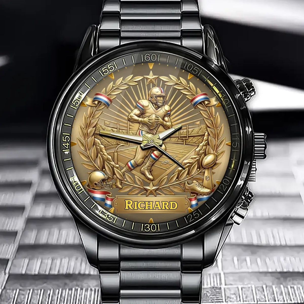 Personalized American Football Watch – Customizable Sports Design