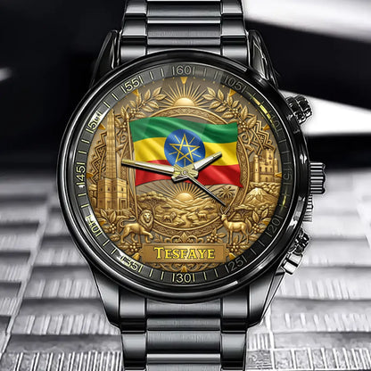 Personalized Ethiopia Heritage Watch – Custom Name For National Pride