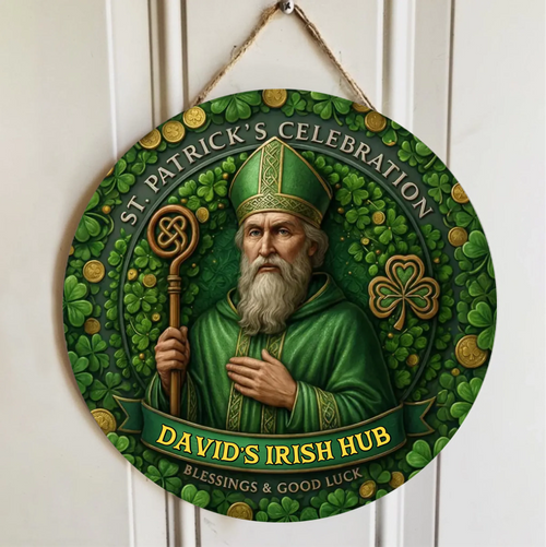 Personalized St. Patrick’s Day Door Sign – Custom Name For Good Luck