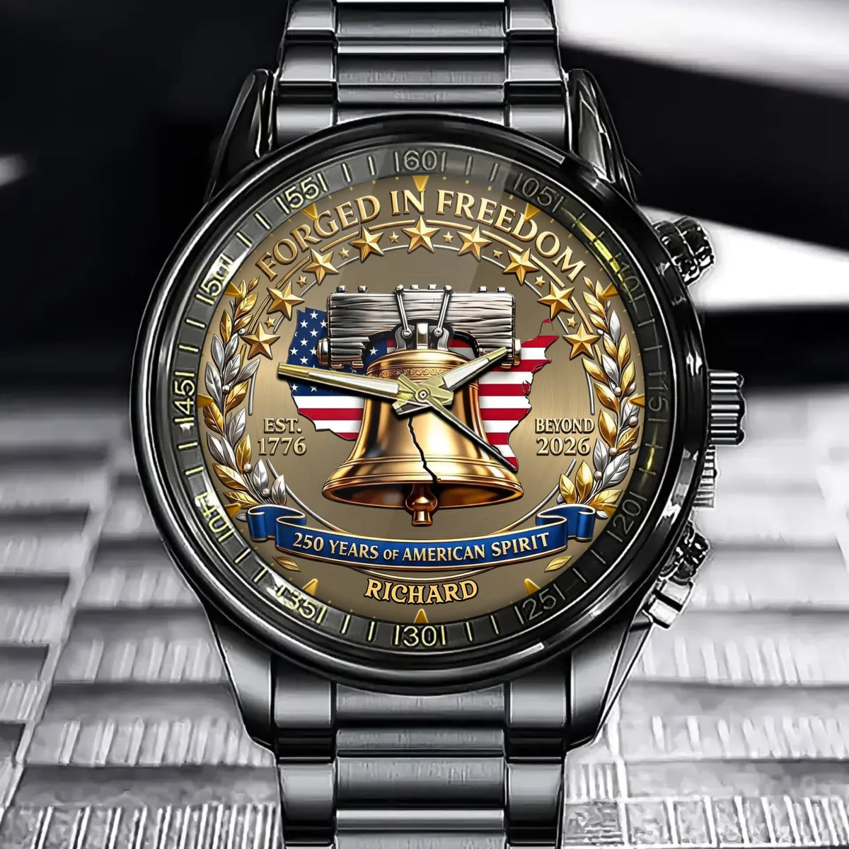 Personalized Forged in Freedom 250th Anniversary Watch – Celebrating 250 Years of American Spirit