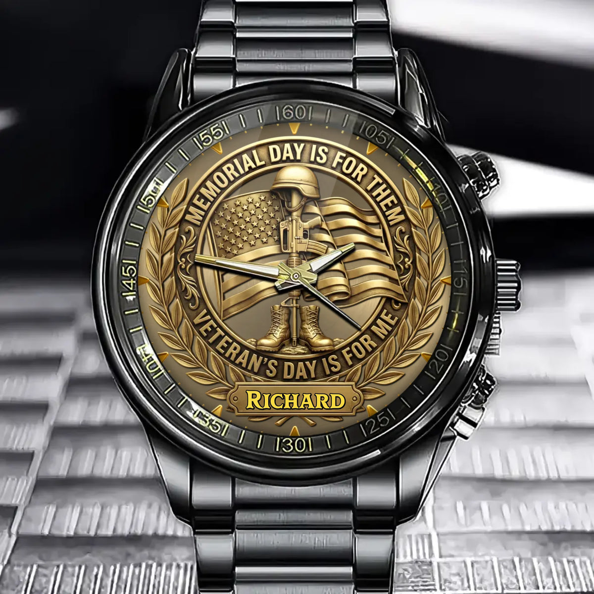 Personalized Valor & Sacrifice Watch – Custom Name For Veterans