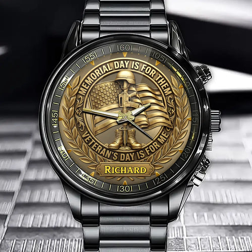 Personalized Valor & Sacrifice Watch – Custom Name For Veterans