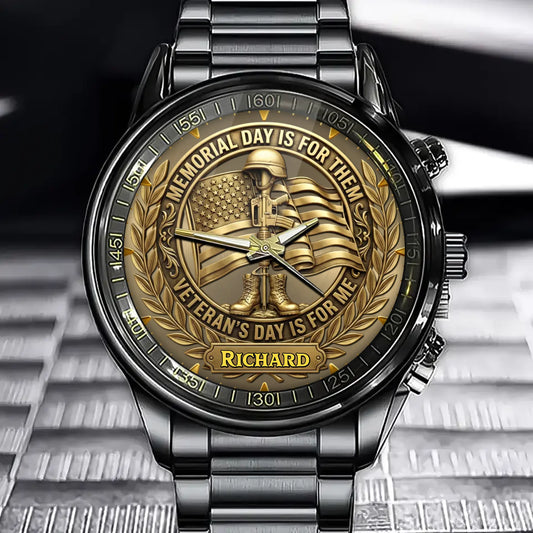 Personalized Valor & Sacrifice Watch – Custom Name For Veterans
