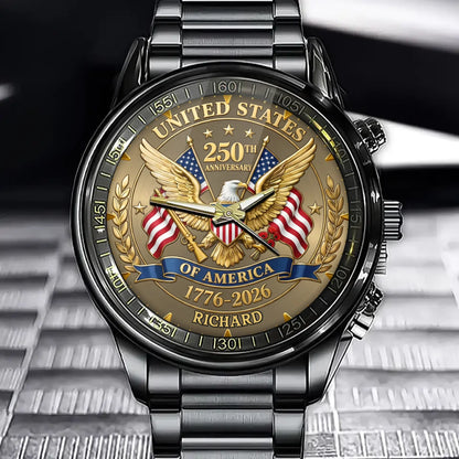 Personalized 250th Anniversary Watch – Honoring 250 Years of American Freedom