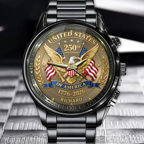 Personalized 250th Anniversary Watch – Honoring 250 Years of American Freedom