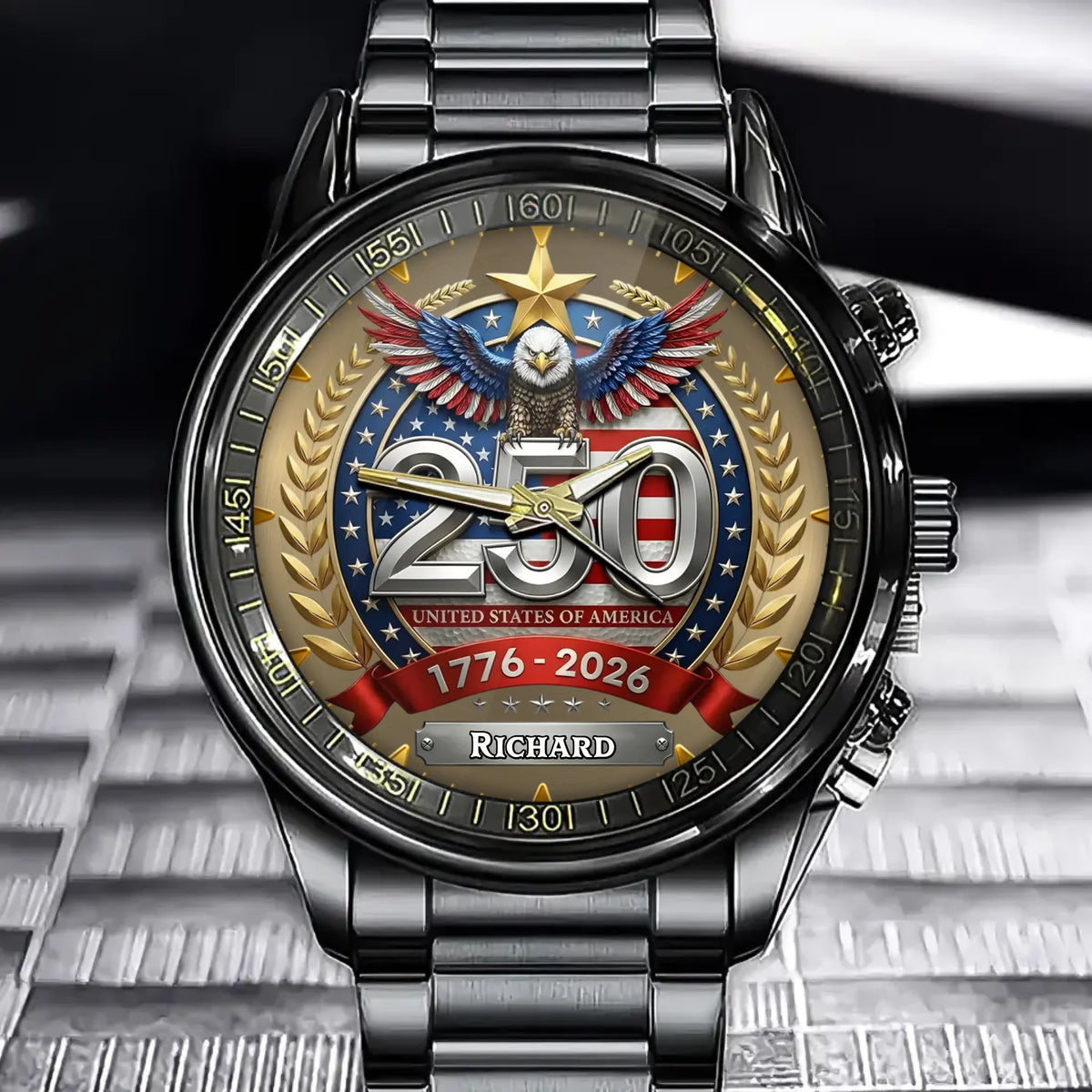 Personalized USA Freedom Tribute Watch - Custom Name  Proud American Gift