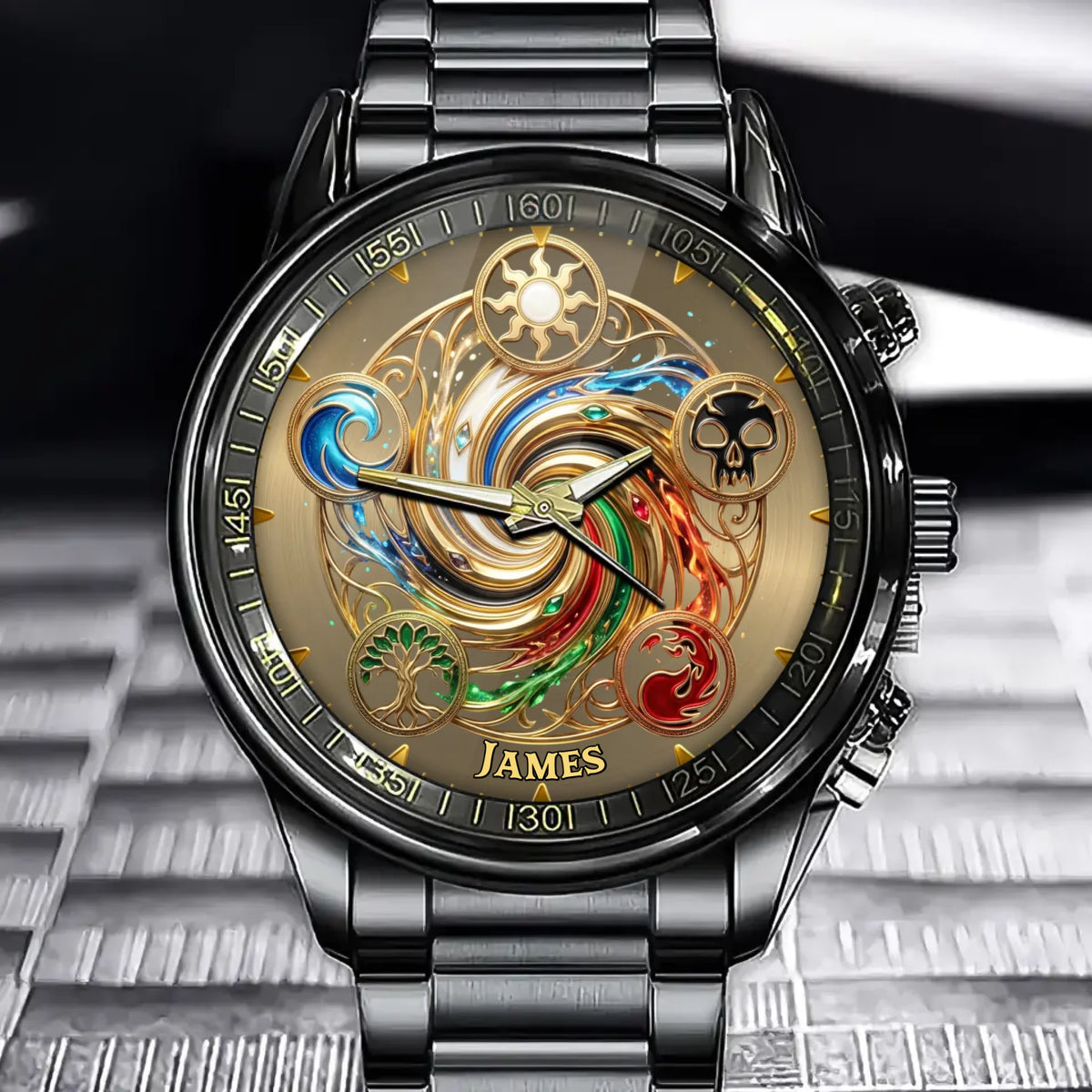 Personalized Elemental Sigil Watch - Gift for Fantasy & RPG Fans