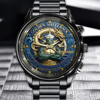 Personalized U.S. Navy Watch – Shellback, Golden Shellback, Golden Dragon & Veteran Tribute
