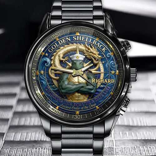 Personalized U.S. Navy Watch – Shellback, Golden Shellback, Golden Dragon & Veteran Tribute
