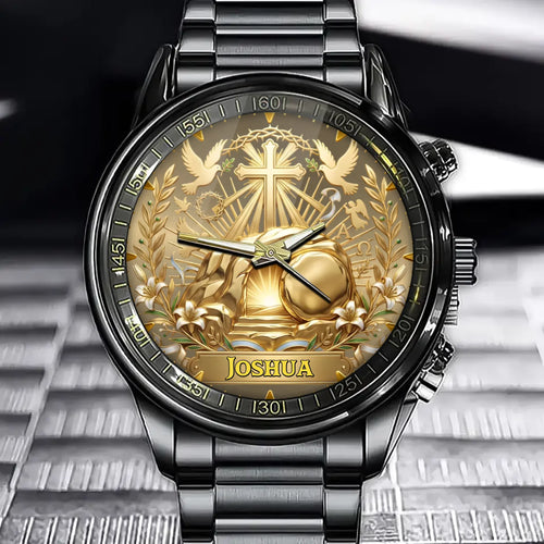 Personalized Christian Resurrection Cross Watch – Religious Faith Timepiece