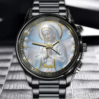 Personalized Prayer Theme Watch – Inspirational Artwork Dial, Meaningful Keepsake Gift