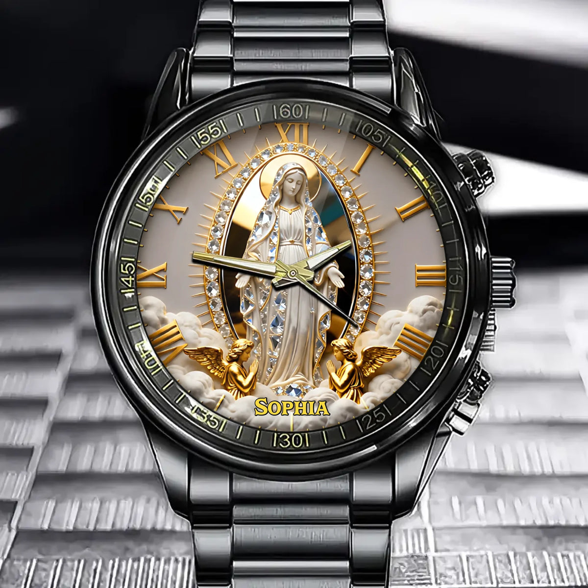 Personalized Sacred Harmony Watch – Custom Name Edition for Spiritual Inspiration