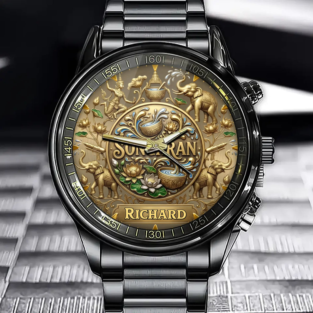 Personalized Songkran Watch-Custom Name Festive Gift