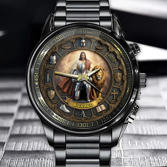 Personalized Kneeling Knight Watch—A Gift For Christians
