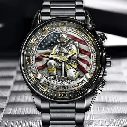 Personalized Firefighter Watch - Custom Your Name Honor the Legacy