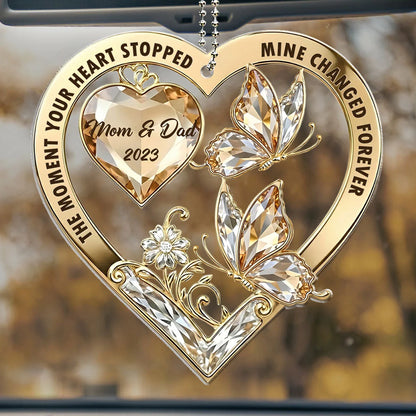 The Moment My Heart Changed Forever - Personalized Custom Car Ornament