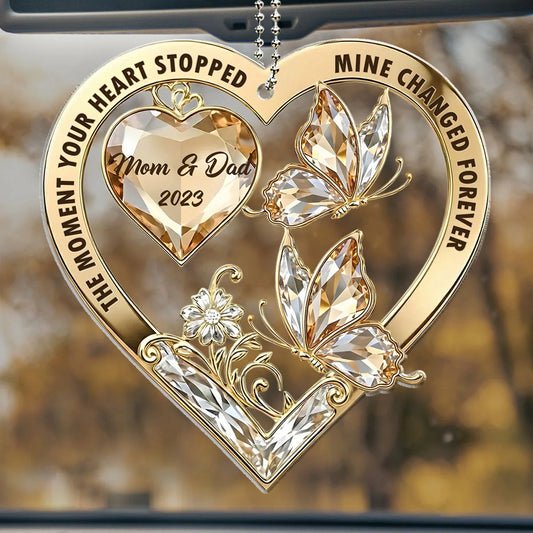 The Moment My Heart Changed Forever - Personalized Custom Car Ornament