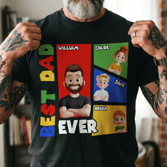 Custom Unisex T-shirt,Sweatshirt, Hoodie- Personalized Father's Day Best Dad Ever Arcade Theme