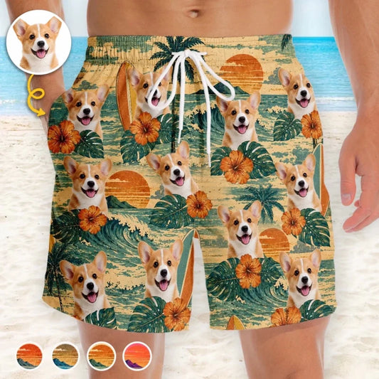 Custom Photo Beach Shorts - Personalized Summer Vacation And Travel Gifts For Dog Cat Lovers, Dog Dad And Mom, Cat Owners