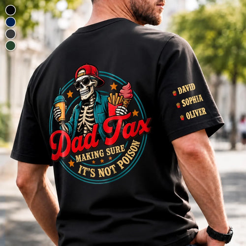 Custom Unisex T-shirt - Personalized Dad Tax Back Printed Shirt Father's Day Birthday Gifts For Dad, Grandpa - Quality Control Starts With Dad