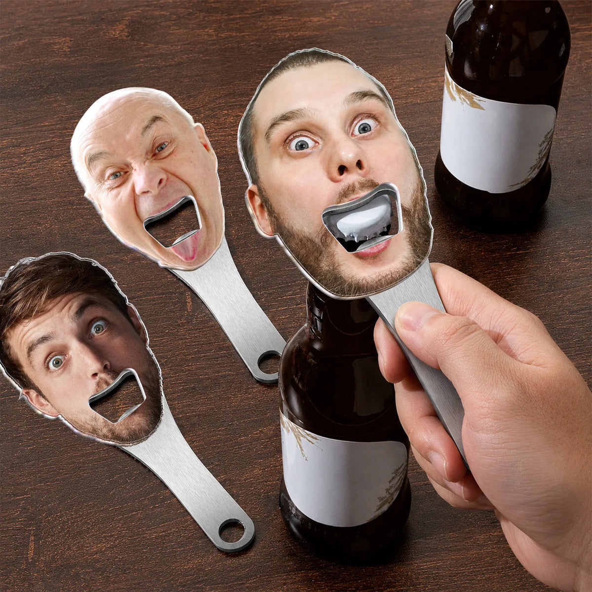 Custom Bottle Opener-Personalized Face Photo Decor Bar Party With Magnet - Wedding, Bachelor
