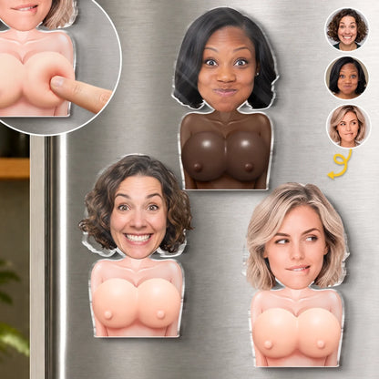 Custom Photo Squishy Acrylic Fridge Magnet – Personalized Anniversary Wedding Gifts For Husband And Wife, Him And Her – Thanks For Putting Up With Me